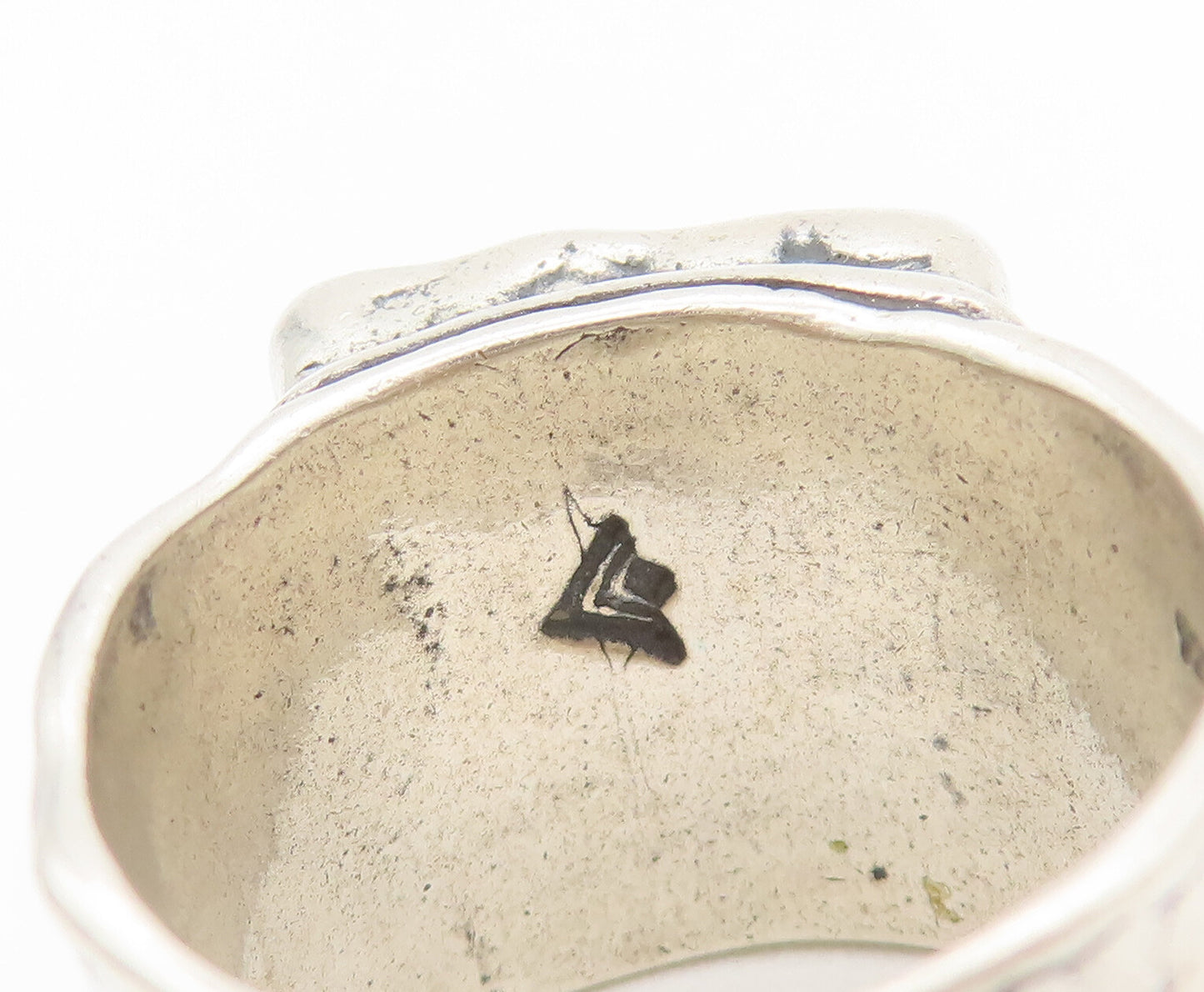 925 Sterling Silver Vintage Ring SILPADA Pyramid Cut Smoky Quartz Sz 7.5 RG27826