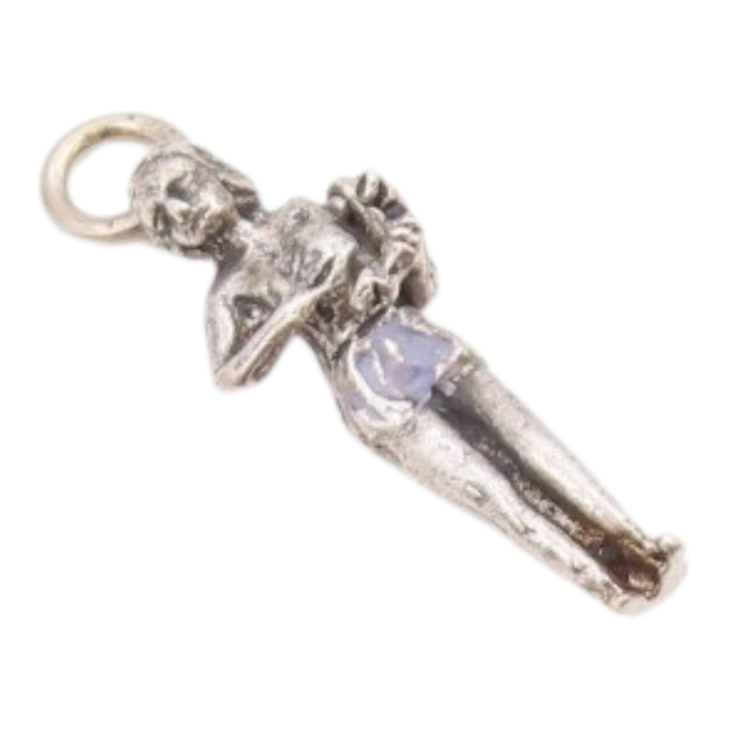 925 Sterling Silver  Vintage Petite Woman With Telephone Pendant  PT18103
