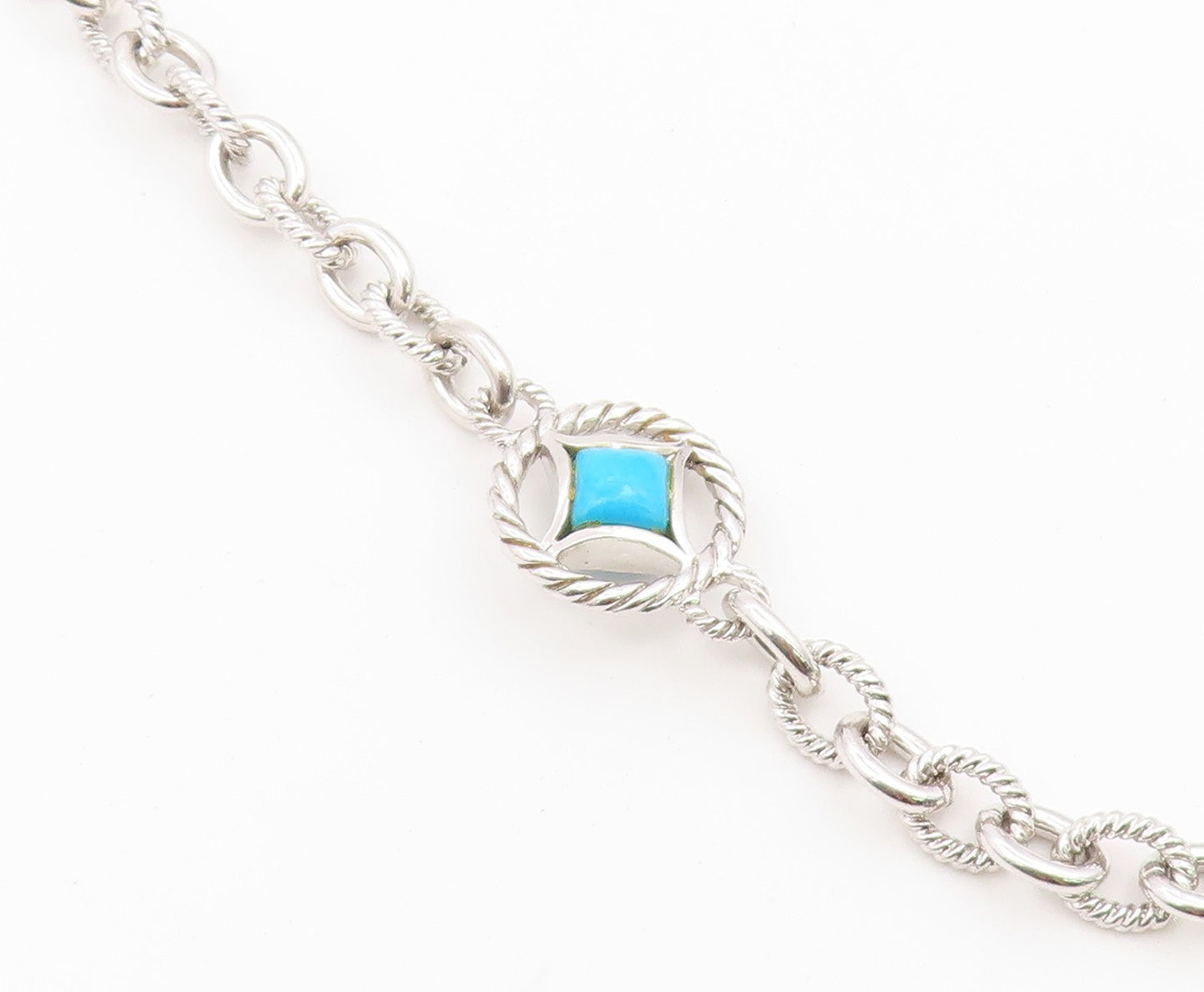 925 Sterling Silver Vintage Necklace JUDITH RIPKA Gemstone Twisted Rope  NE4926