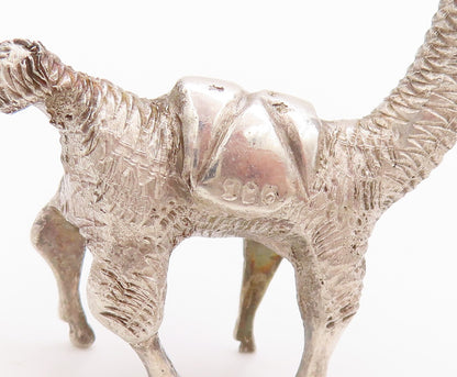 925 Sterling Silver Vintage Solid Miniature 3D Carved Alpaca  TR3843