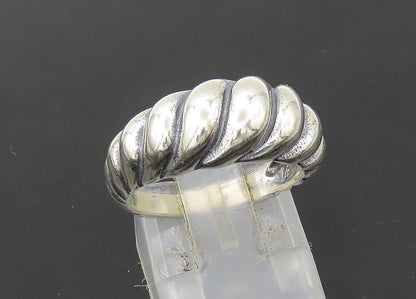 CAROLYN POLLACK 925 Silver  Vintage Shiny Fluted Dome Band Ring Sz 6  RG22229