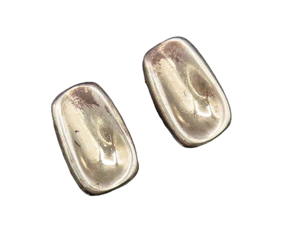 RLM 925 Silver  Vintage Minimalist Concave Non Pierced Earrings  EG12015