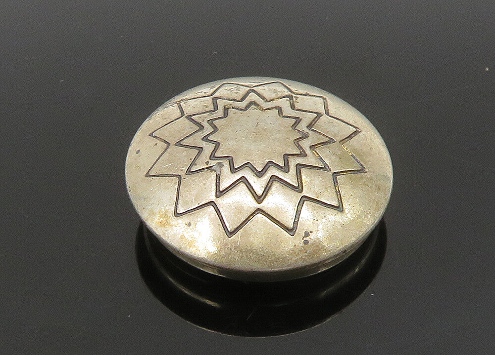 SOUTHWESTERN 925 Sterling Silver Vintage Shiny Etched Button Cover TR3127