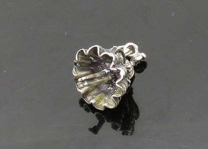 925 Sterling Silver  Vintage Petite Woman In Dress Dark Tone Pendant  PT16862