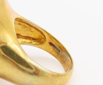 925 Sterling Silver Vintage Ring Gold Plated Lime Quartz Halo Topaz Sz 7 RG29879