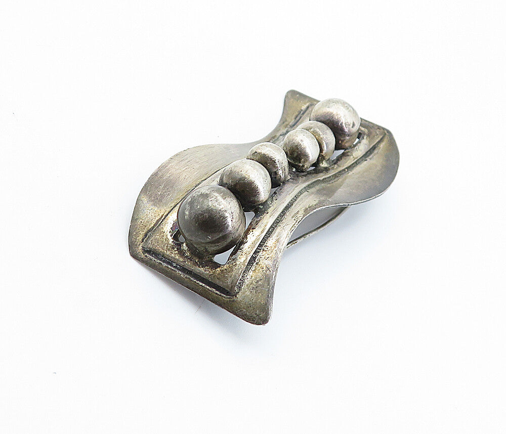 MEXICO 925 Sterling Silver  Vintage Antique Graduated Design Brooch Pin BP2796