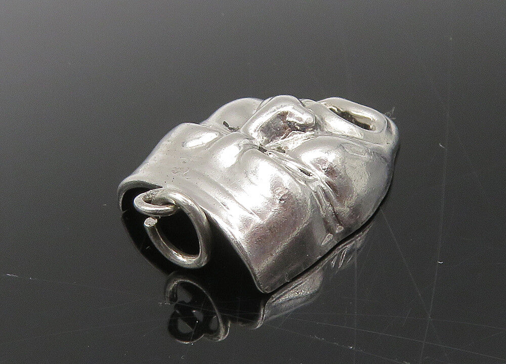 925 Sterling Silver  Vintage Shiny Dramatic Theater Mask Pendant  PT17821