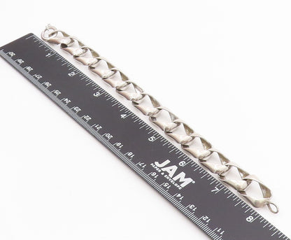 925 Sterling Silver Vintage Bracelet NORWAY Modernist Twisted Squares  BT11523