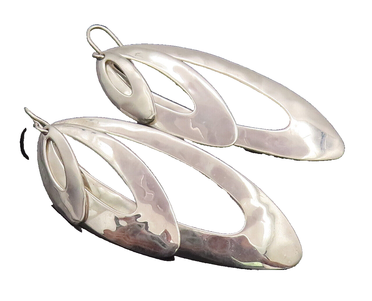 925 Sterling Silver Vintage Earrings RLM STUDIO Leaves Cutout Dangles  EG12877
