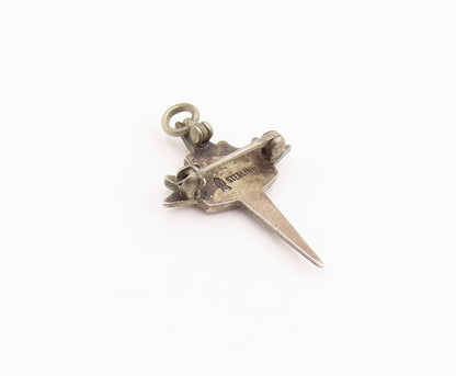 925 Sterling Silver Vintage Brooch Fraternal Crown North Star Cross Pin  BP12483