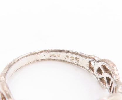 925 Sterling Silver Vintage Ring Cutout Celtic Knot Design  Sz 7  RG32910