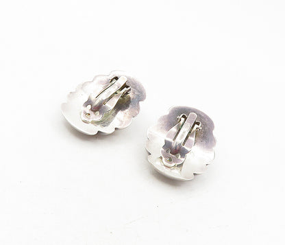 BAYANIHAN 925 Silver  Vintage Shiny Fluted Hollow Non Pierce Earrings  EG4687