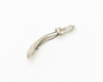 925 Sterling Silver  Vintage Antique Dagger Sword Motif Brooch Pin  BP7156