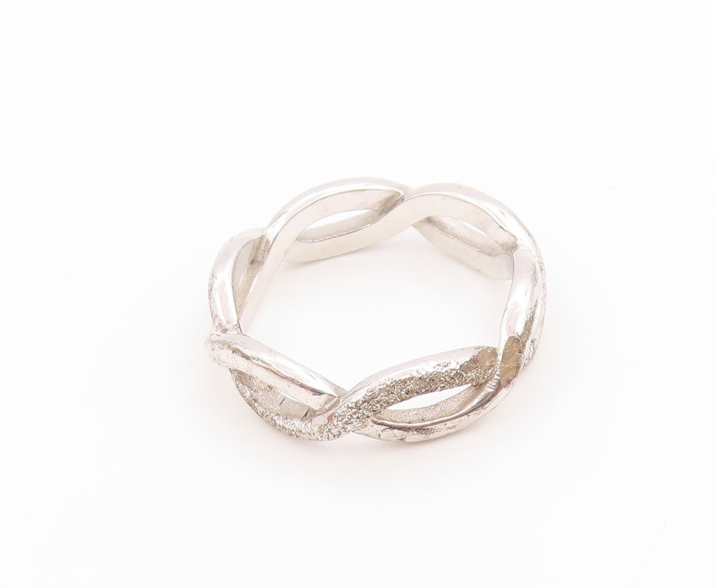 925 Sterling Silver Vintage Ring Elegant Twisted Infinity Band  Sz 8  RG36217