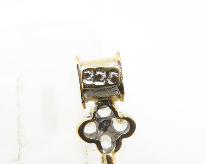 925 Sterling Silver  Cubic Zirconia Gold Plated Love Hearts Pendant  PT8381