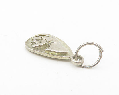 925 Sterling Silver  Vintage Petite Woman's Face Tear Drop Pendant  PT9336