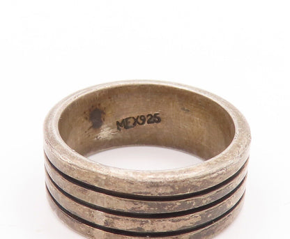 925 Sterling Silver Vintage Ring Minimalist Grooved Rings  Sz 7  RG28346