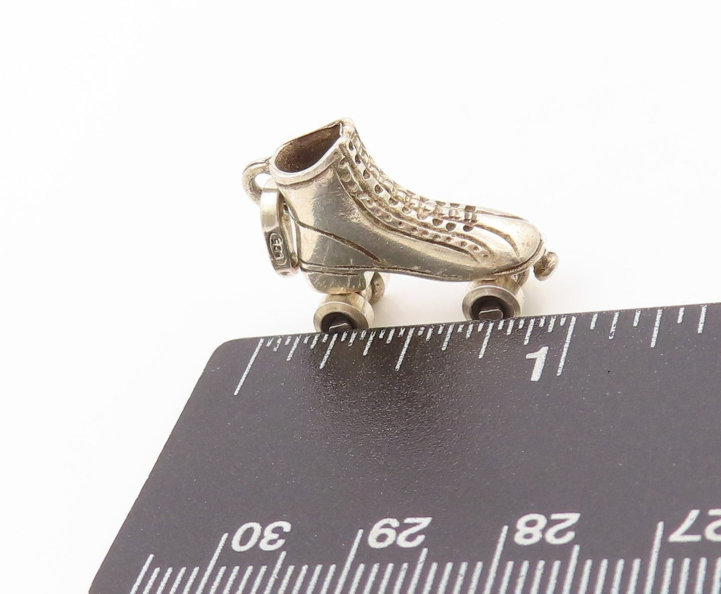 925 Sterling Silver Vintage Pendant Skating Shoe With Wheels Charm  PT24114