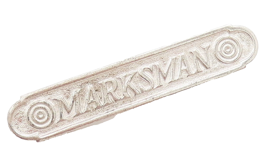 925 Sterling Silver  Vintage MARKSMAN Carved Raised Edge Brooch Pin  BP10434