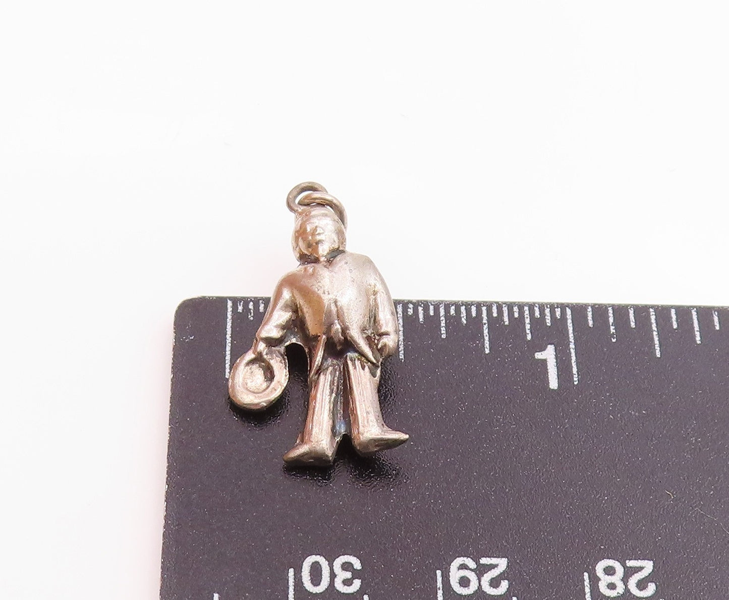 925 Sterling Silver  Vintage Petite Man In Suit With Hat Pendant  PT17956