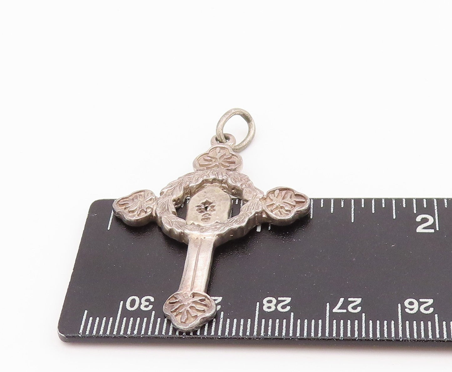925 Sterling Silver Vintage Pendant Antique Religious St. Benedict Cross PT24336