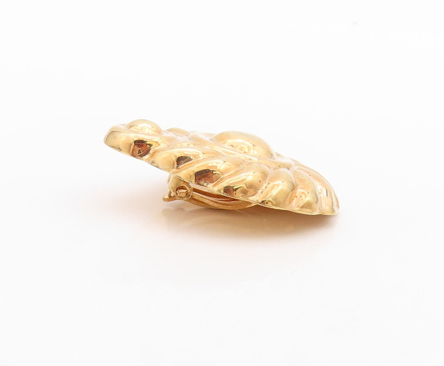 925 Sterling Silver Vintage Earrings Gold Plated Puffed Sun Carved  EG13224