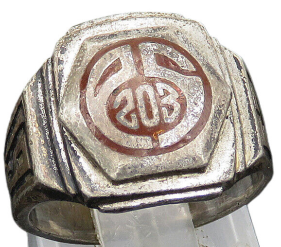 925 Sterling Silver  Vintage Antique Enamel 1962 Class Ring Sz 6  RG20987