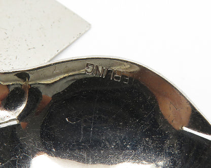 925 Sterling Silver  Vintage Shiny Flying Dove With Letter Brooch Pin  BP7166