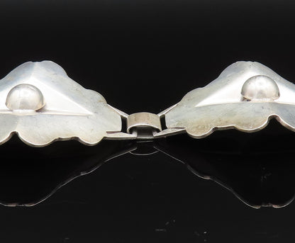 TAXCO 925 Sterling Silver Vintage Designer Floral Motif Link Bracelet BT9535