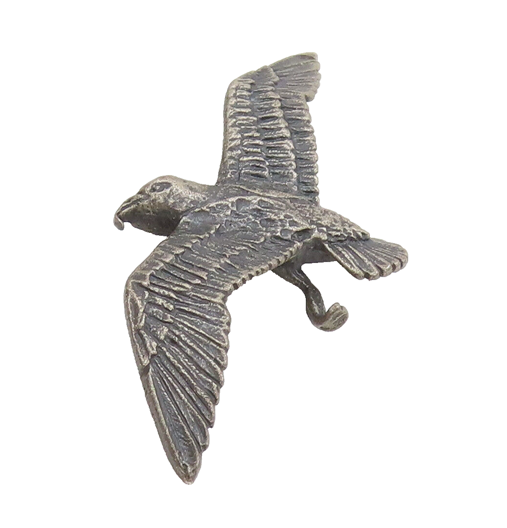 925 Sterling Silver  Vintage Solid Carved Flying Eagle Drop Pendant  PT22294