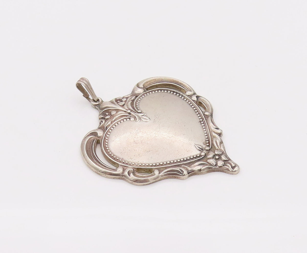 TOWLE 925 Sterling Silver  Vintage 1976 Floral Swirl Love Heat Pendant PT22177
