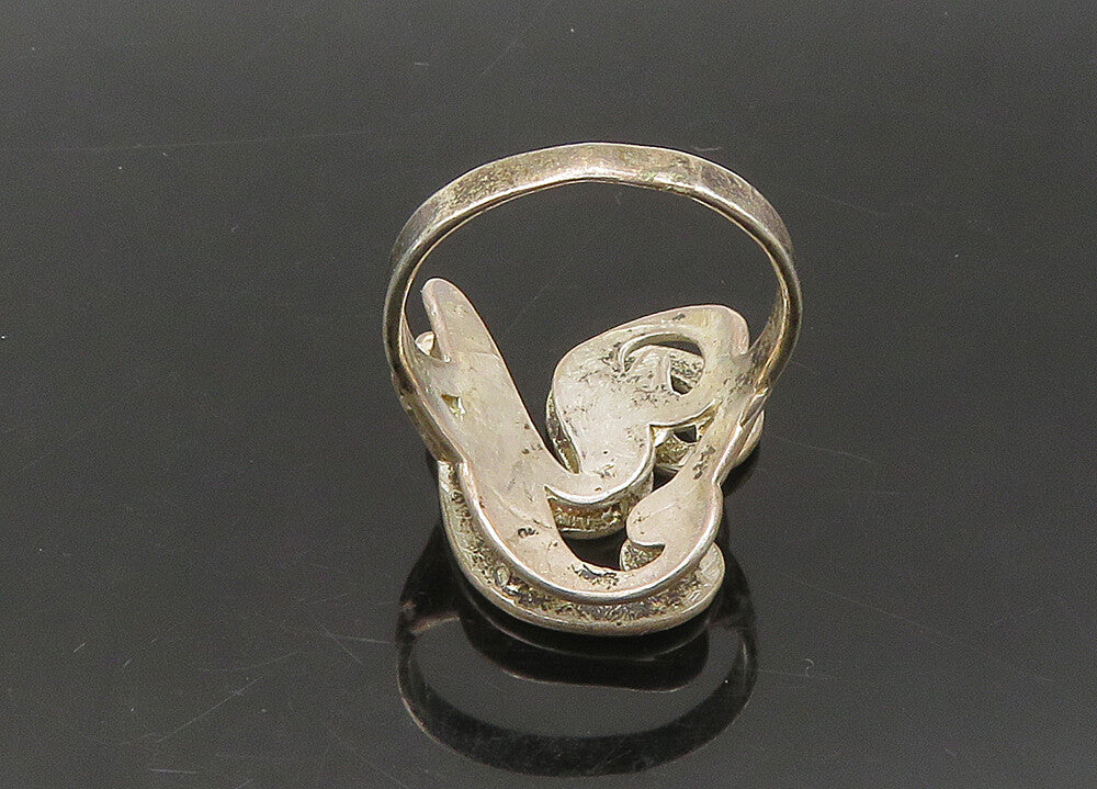 925 Sterling Silver  Vintage Rustic Letter Y Initial Band Ring Sz 7  RG21968