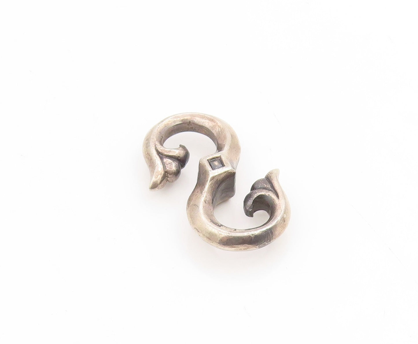 925 Sterling Silver Vintage Necklace Clasp Gothic Scrollwork S Shape Hook TR4176