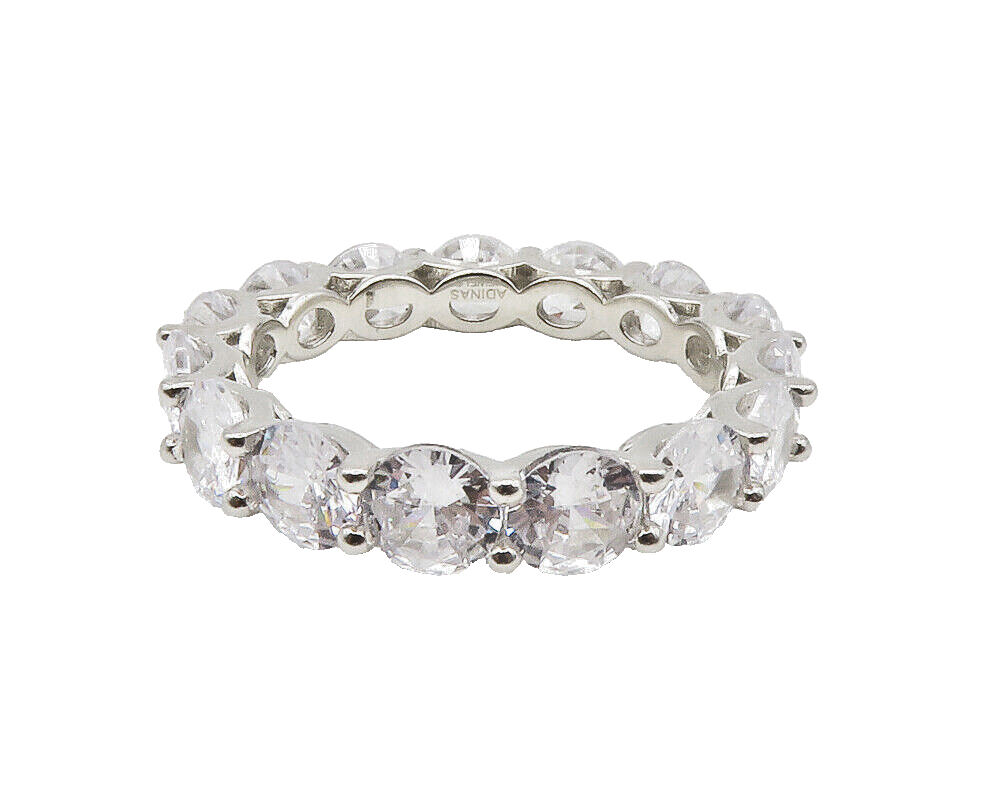 925 Sterling Silver  Sparkling Cubic Zirconia Eternity Ring Sz 9.5  RG14943