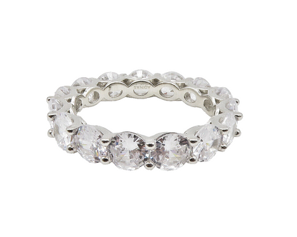925 Sterling Silver  Sparkling Cubic Zirconia Eternity Ring Sz 9.5  RG14943