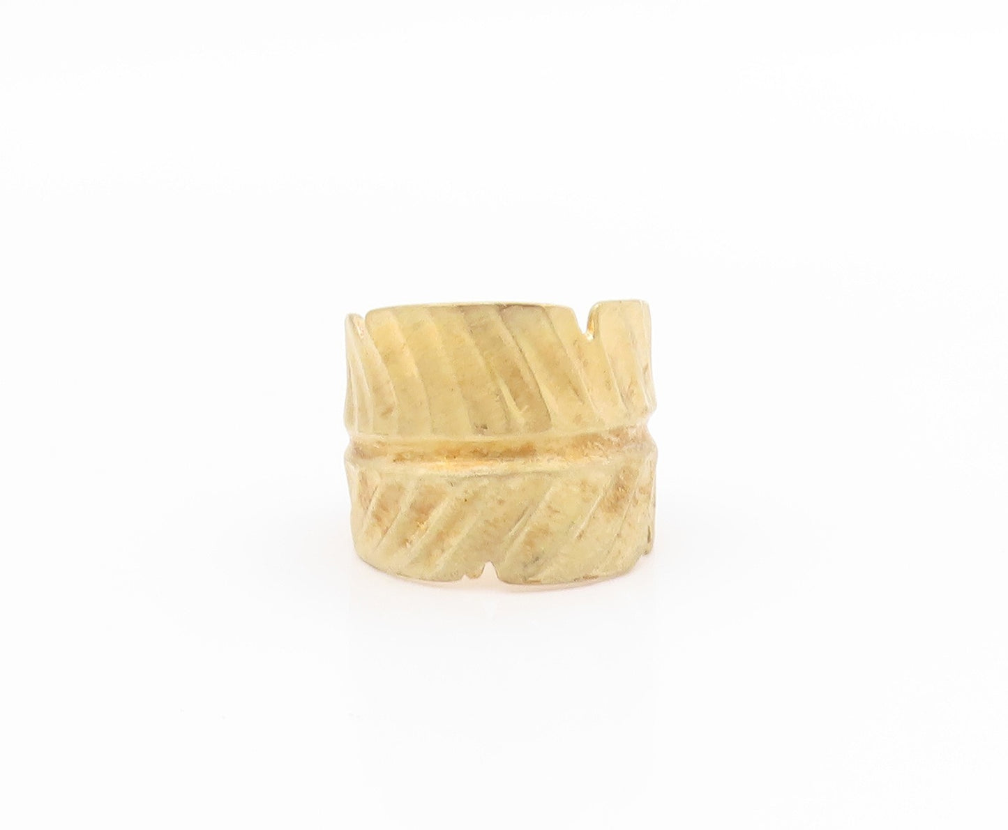 925 Sterling Silver Vintage Ring Gold Plated Carved Foliate Leaf Sz 7 RG34651