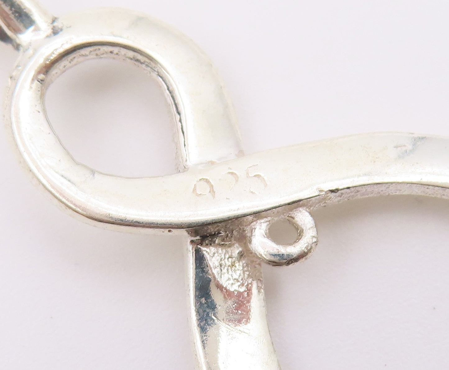 925 Sterling Silver  Vintage Shiny Infinity Figure Eight Pendant  PT16196