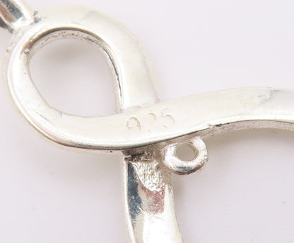 925 Sterling Silver  Vintage Shiny Infinity Figure Eight Pendant  PT16196