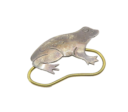 FABBRICA ANGELO PESSAR MEXICO 925 Silver  Vintage Frog Brooch Pin  BP6600