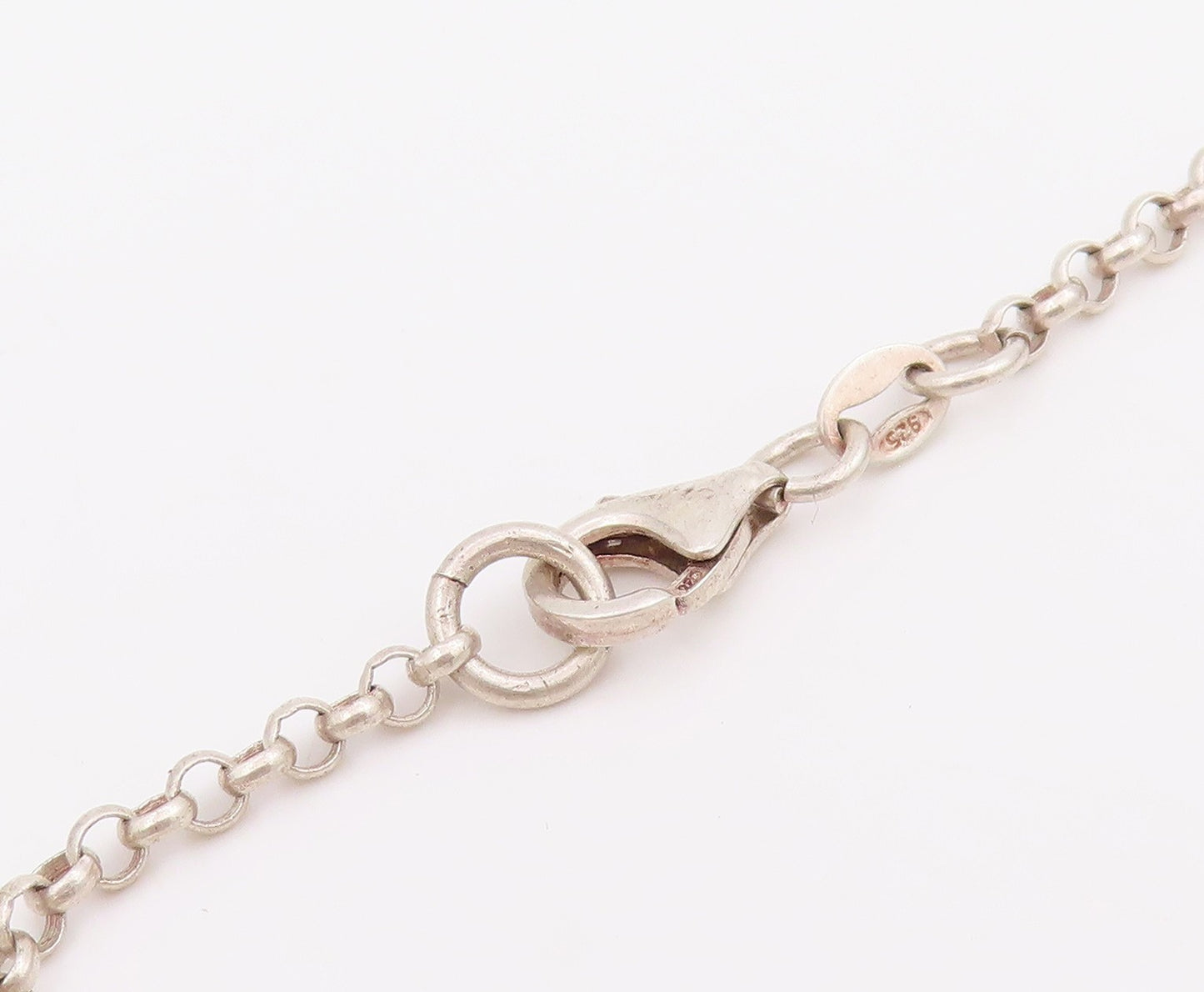 925 Sterling Silver Vintage Necklace Enameled Briefcase Charm Chain  NE4707