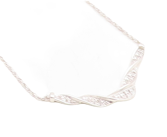 925 Sterling Silver  Shiny Genuine Diamonds Twist Chain Necklace  NE1991