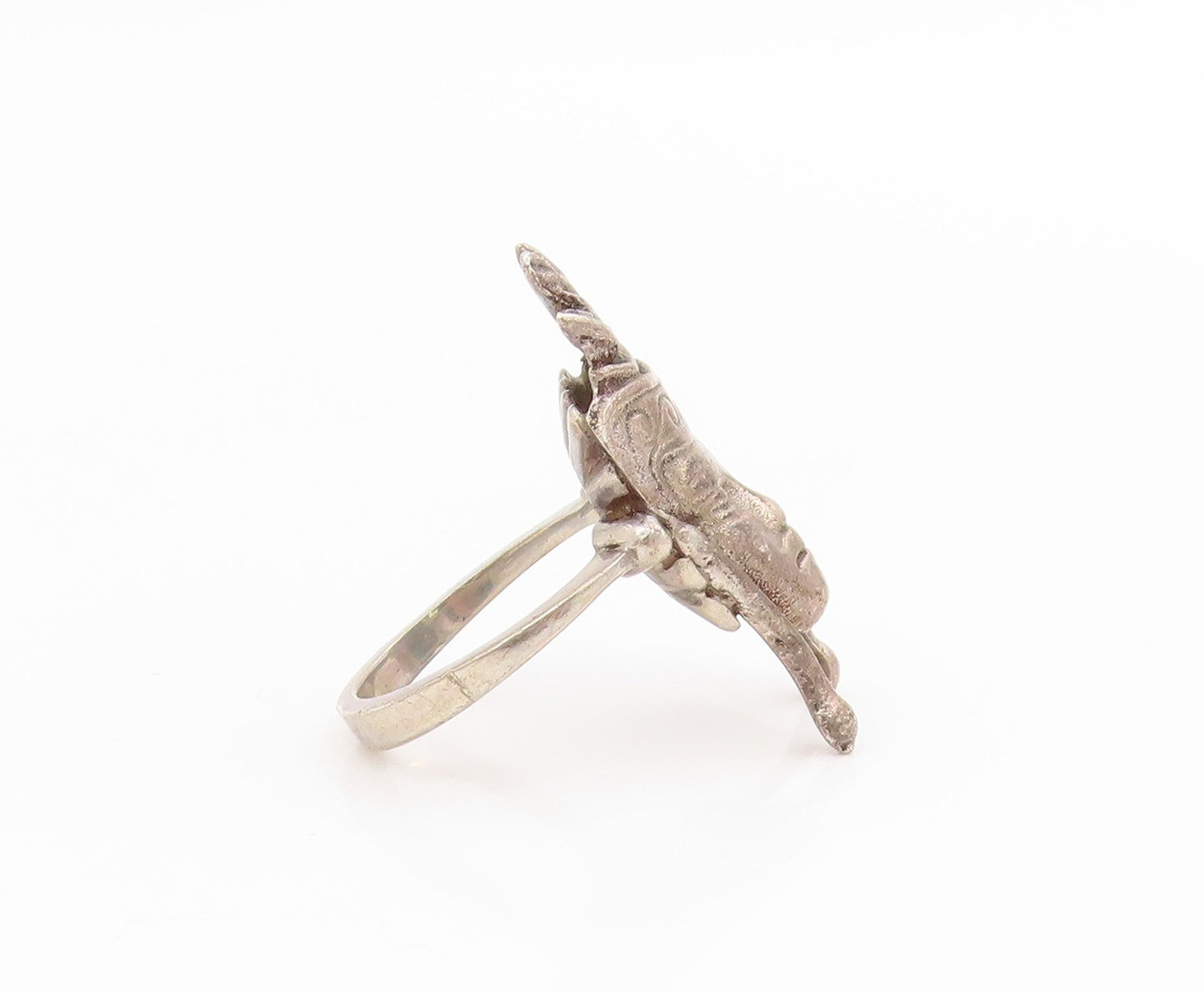 925 Sterling Silver Vintage Ring Ethnic Figural With Headdress  Sz 6.5  RG34559