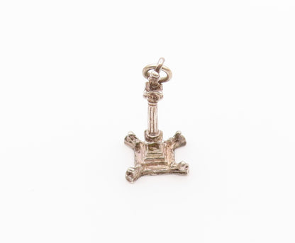 925 Sterling Silver  Vintage Monument Structure Petite Pendant  PT16725