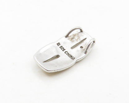 925 Sterling Silver  Vintage Shiny Genuine Diamond Two Tone Pendant  PT15143