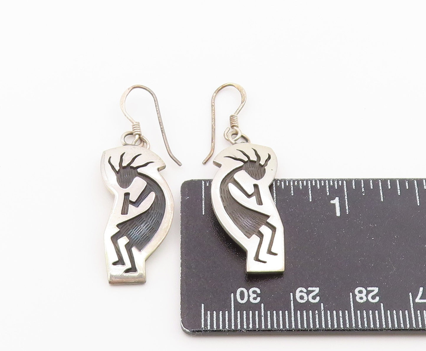 925 Sterling Silver Vintage Earrings FILBERT BROWN SOUTHWESTERN Dangle  EG14476
