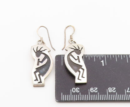 925 Sterling Silver Vintage Earrings FILBERT BROWN SOUTHWESTERN Dangle  EG14476