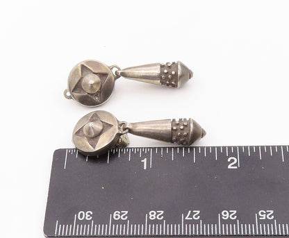 925 Sterling Silver Vintage Earrings LISA JENKS Dark Tone Antique Design EG13332