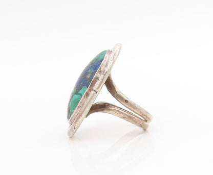 925 Sterling Silver Vintage Ring NAVAJO Zuni Azurite Malachite  Sz 6.5  RG34579