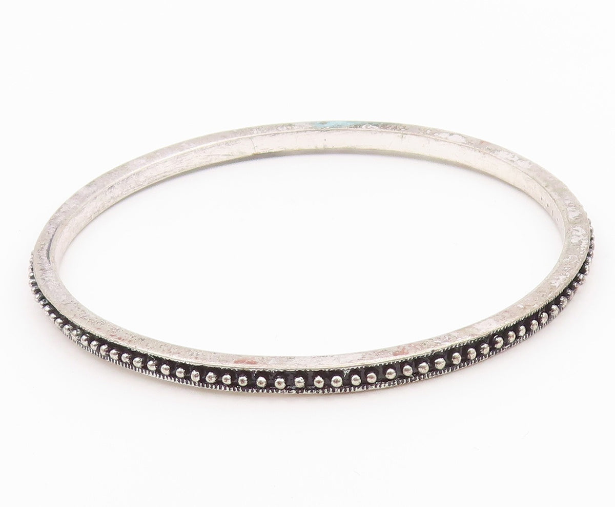 925 Sterling Silver  Vintage Dark Tone Spiked Detail Bangle Bracelet  BT6891