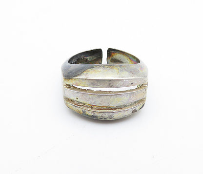 HERMANN SIERSBOL DENMARK 925 Silver  Vintage Square Dome Band Ring Sz 6 RG4160
